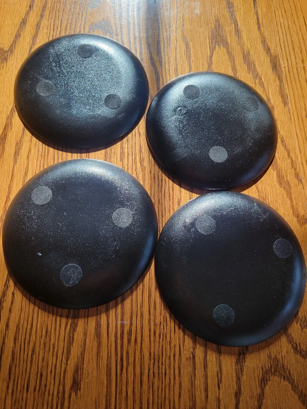 Vintage Glossy Metallic Marble Lacquer Look Gold & Copper Tone Coasters (4)